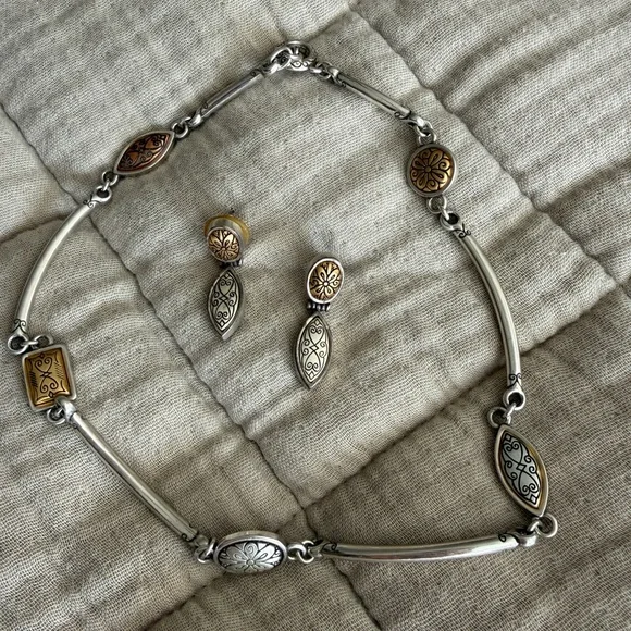 Brighton 3-tone (silver, gold & bronze) Necklace - Picture 1 of 8